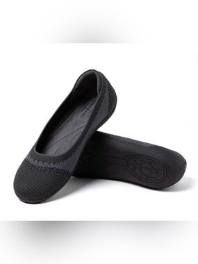 Dearfoams Multi BK/GY Misty Ballet Flats w Shock Absorption. Wms 8.5 like new